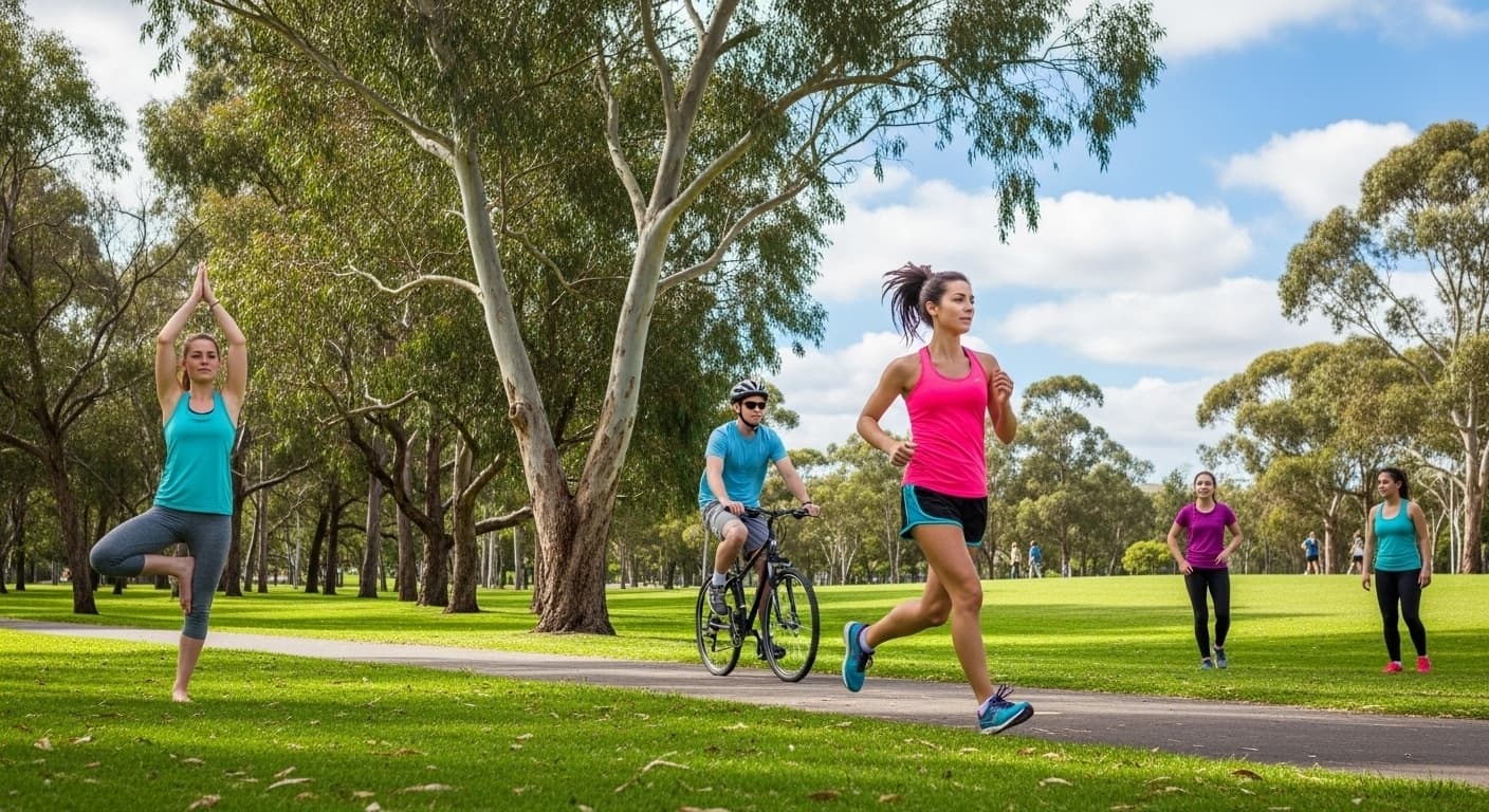 A diverse group of people participating in various physical activities.